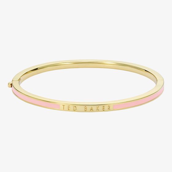 Ted Baker ROLEY Gold Tone Plated Pink Enamel Bangle TBJ4163-02-56