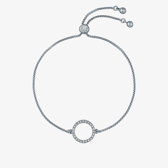 Ted Baker HELA Silver Tone Plated Crystal Open Circle Bracelet TBJ4226-01-02