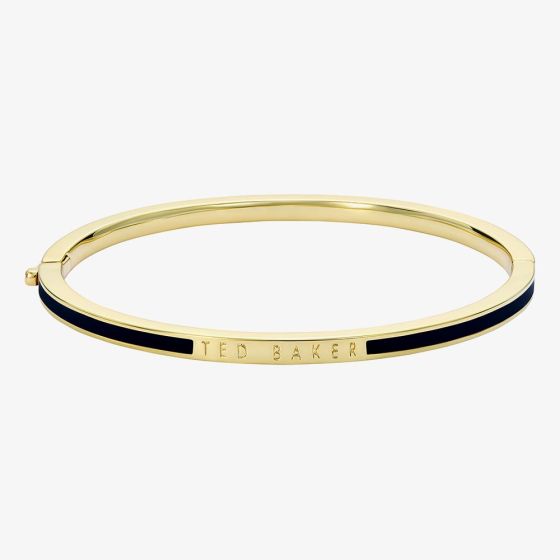 Ted Baker ROLEY Gold Tone Plated Black Enamel Bangle TBJ4163-02-05