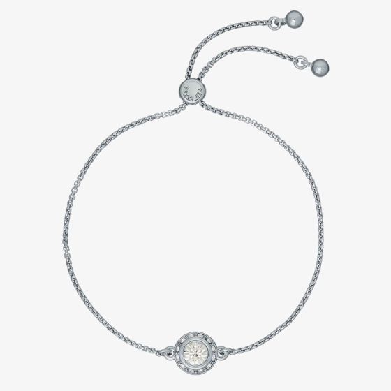 Ted Baker SOLETA Solitaire Sparkle Silver Tone & Crystal Adjustable Bracelet TBJ3699-01-02