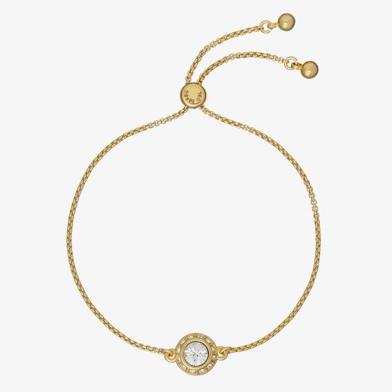 Ted Baker SOLETA Solitaire Sparkle Gold Tone & Crystal Adjustable Bracelet TBJ3699-02-02