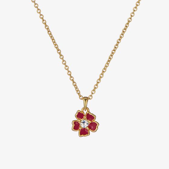 Ted Baker Petiies Gold Tone Pink Flower Pendant Necklace TBJ3645-02-457