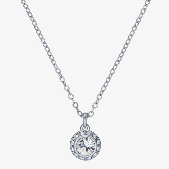 Ted Baker SOLTELL Solitaire Sparkle Silver Tone & Crystal Pendant TBJ3695-01-02