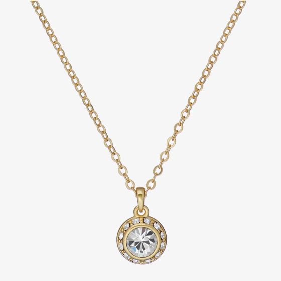 Ted Baker SOLTELL Solitaire Sparkle Gold Tone & Crystal Pendant TBJ3695-02-02