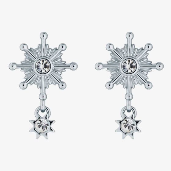 Ted Baker Celtis Crystal Star Silver Dropper Earrings TBJ3495-01-02
