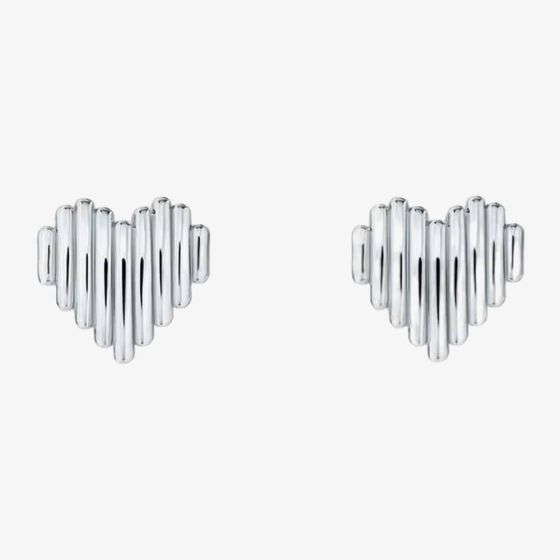 Ted Baker Linrie Silver Tone Heart Stud Earrings TBJ3685-01-03