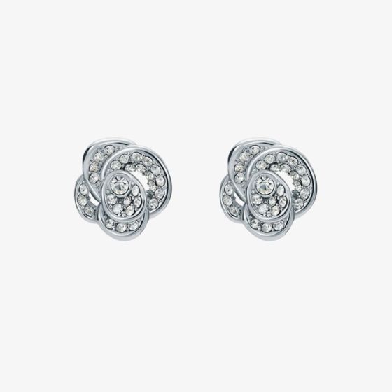Ted Baker Florine Silver Tone Cubic Zirconia Flower Stud Earrings TBJ3848-01-02