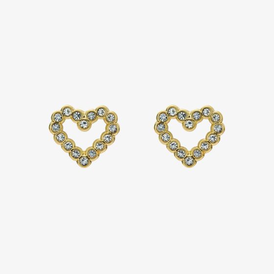Ted Baker Amorina Rose Gold Tone Crystal Open Heart Stud Earrings TBJ3834-02-02