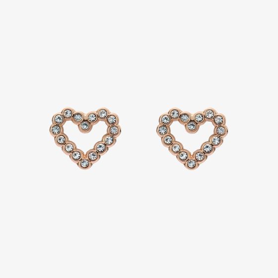 Ted Baker Amorina Gold Tone Crystal Open Heart Stud Earrings TBJ3834-24-02