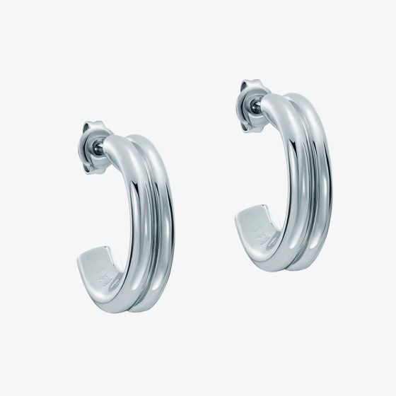 Ted Baker Hilya Silver Tone Half Hoop Earrings TBJ4055-01-03