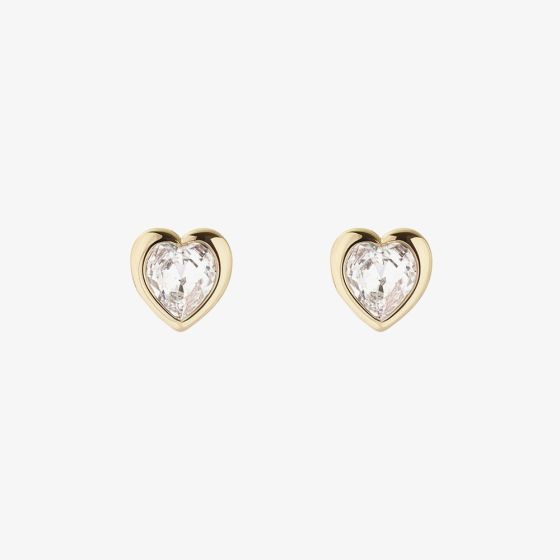 Ted Baker Han Gold Tone Crystal Heart Stud Earrings TBJ1654-02-02