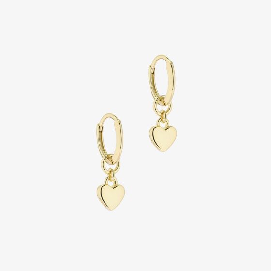 Ted Baker HARRYE Gold Tone Mini Heart Pendant Huggie Hoop Earrings TBJ2578-02-03