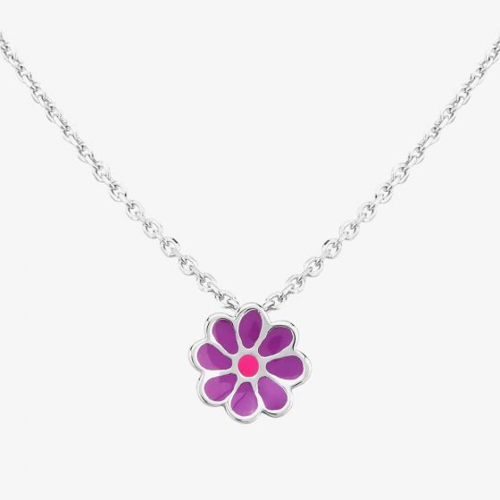 Fleur Kids Sterling Silver Purple Flower Pendant Necklace AZP030104P