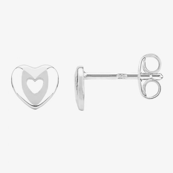 Fleur Kids Sterling Silver Heart Stud Earrings ANE001304