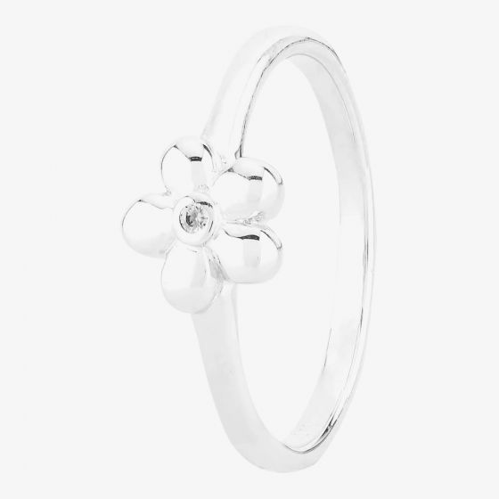 Fleur Kids Sterling Silver Cubic Zirconia Flower Ring AZR116804