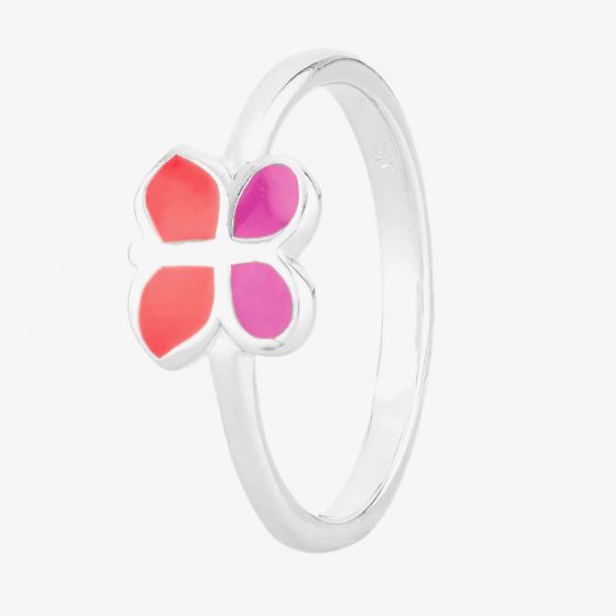 Fleur Kids Sterling Silver Pink And Purple Butterfly Ring AZR041904 
