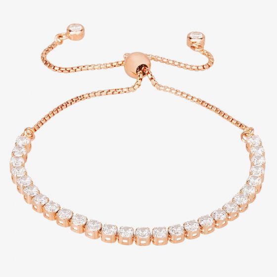 Isabella Verona Rose Gold Tone Cubic Zirconia Toggle Bracelet SBBCSRI17XXXA0-R