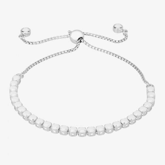 Isabella Verona Sterling Silver White Enamel Toggle Bracelet SBBCCRI17XXX4A0-S