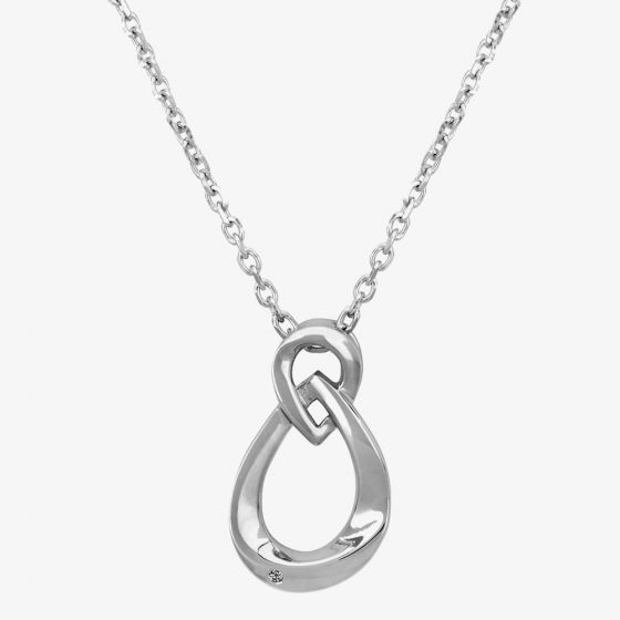 Petite Diamonds Silver Cradled Teardrop Pendant P3175C(T)