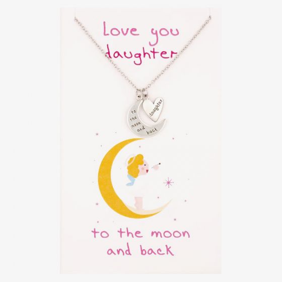 Sentiments Daughter Moon and Love Heart Pendant 17393