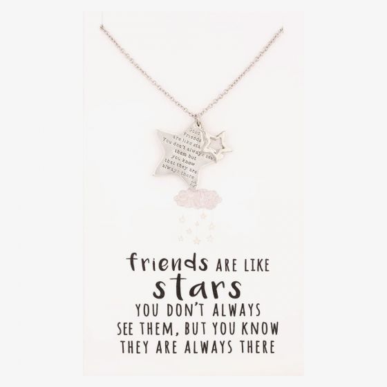 Sentiments Good Friends Engraved Star Pendant 18383