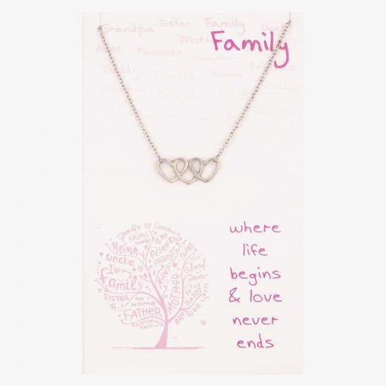 Sentiments Family Triple Intertwined Heart Necklace 16665