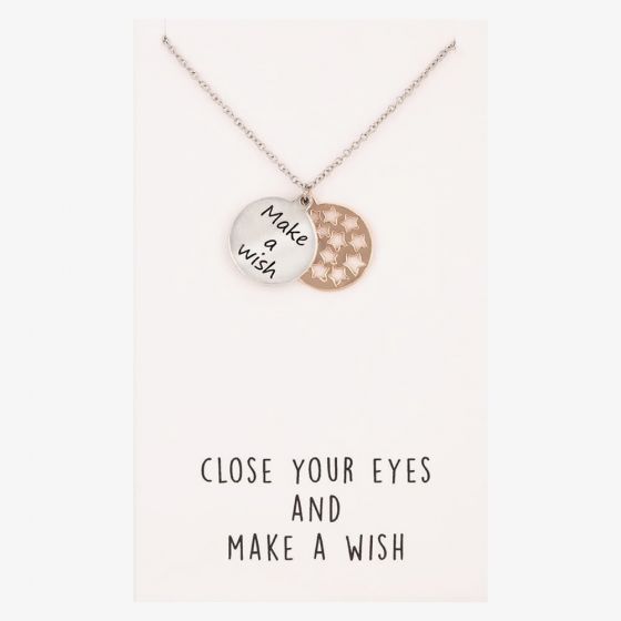 Sentiments Close Your Eyes and Make A Wish Two-Tone Pendant 18517