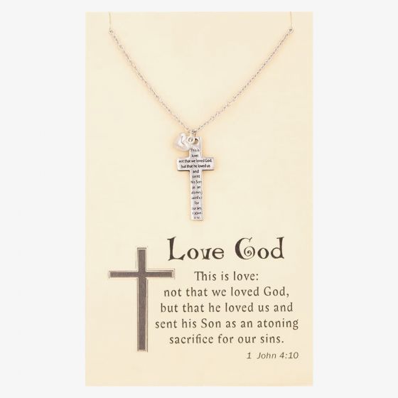 Sentiments Love God Quote Engraved Cross 18638