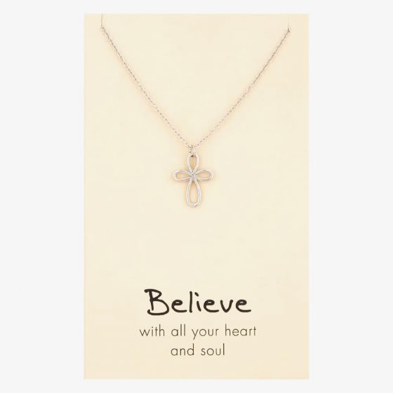 Sentiments Believe With All Your Heart and Soul Palm Cross 17485