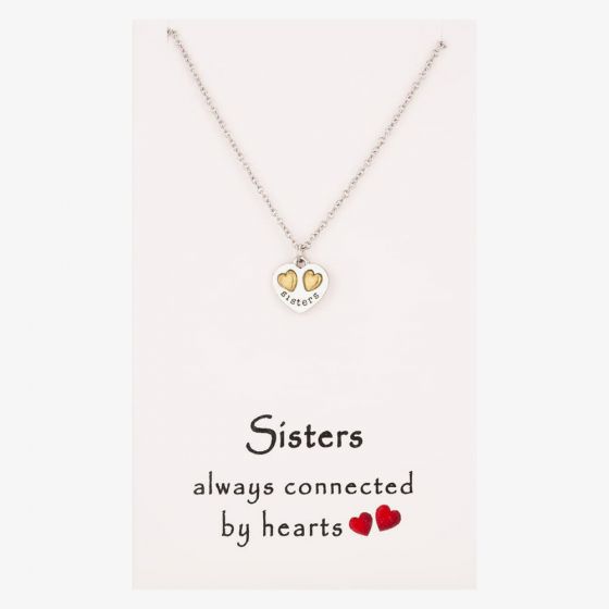 Sentiments Sisters Two-Tone Heart Pendant 17236