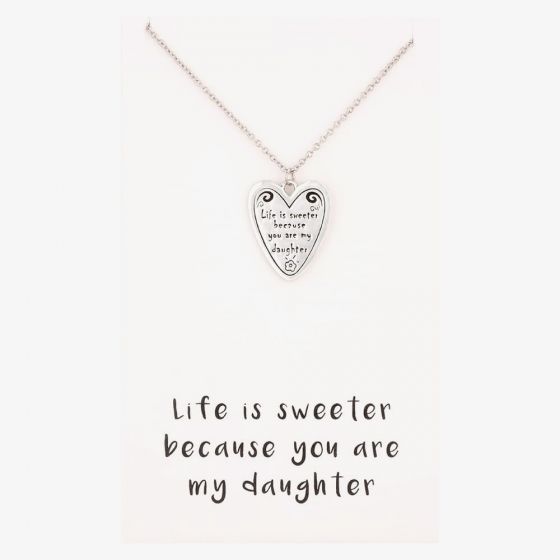 Sentiments Life Is Sweeter Daughter Heart Pendant 11408