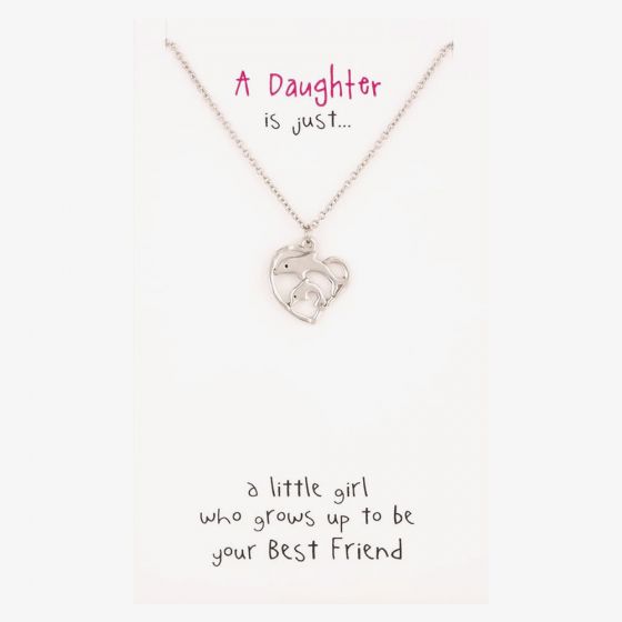 Sentiments Daughter Dolphin Heart Pendant 15955A