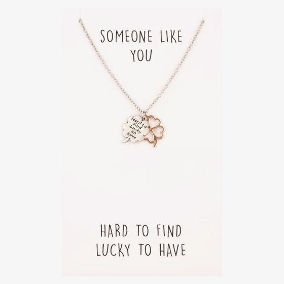 Sentiments Hard To Find Lucky To Have Clover Two-Tone Pendant 18551