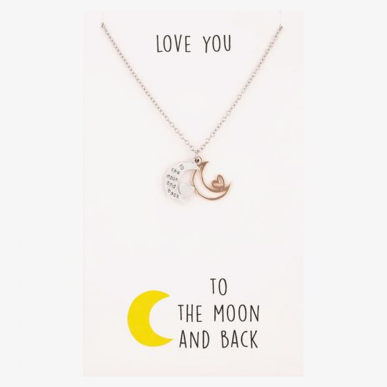 Sentiments To The Moon and Back Two-Tone Pendant 18542