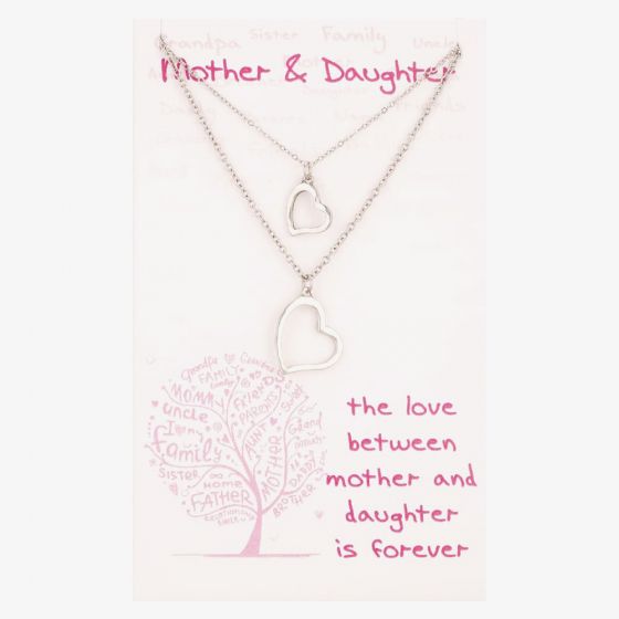 Sentiments Mother and Daughter Matching Heart Pendants 16527B
