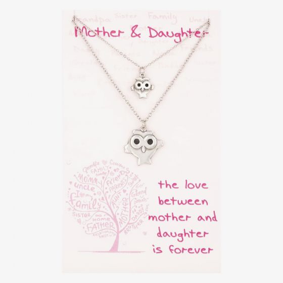 Sentiments Mother and Daughter Matching Owls Pendants 20083
