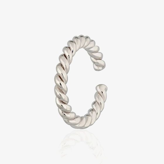 Scream Pretty Silver Rhodium Plated Plated Twist Rope Ear Cuff Earrings SPESSS183