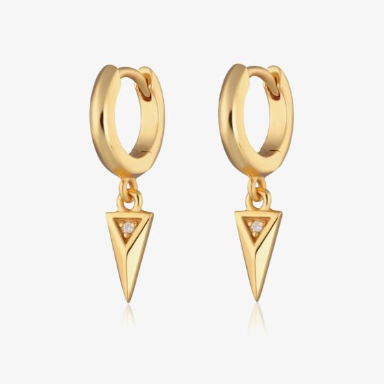 Scream Pretty Rebel 18ct Gold Plated Cubic Zirconia Charm Hoop Earrings SPG-203a