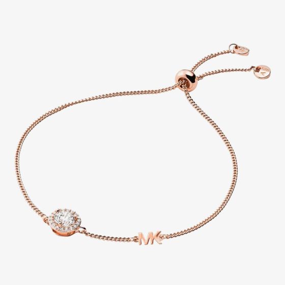 Michael Kors Rose Gold Plated Round Crystal Toggle Bracelet MKC1206AN791