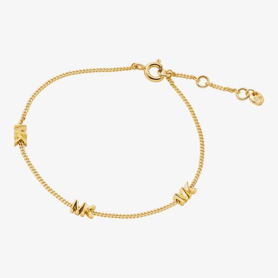 Michael Kors 14ct Gold Plated Triple Logo Bracelet MKC1781710