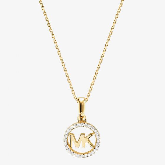 Michael Kors Custom 14ct Gold Plated Logo Starter Necklace MKC1108AN710