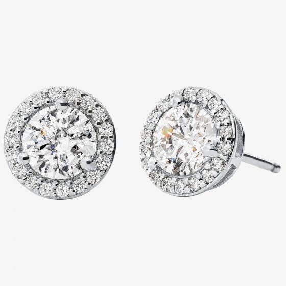 Michael Kors Sterling Silver Round Cubic Zirconia Cluster Stud Earrings MKC1035AN040