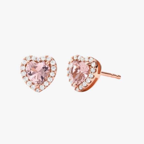 Michael Kors 14K Rose Gold-Plated Heart-Cut Stud Earrings MKC1519A2791