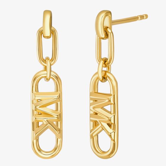 Michael Kors Premium MK Statement Link Gold-Tone Sterling Silver Dropper Earrings MKC164400710