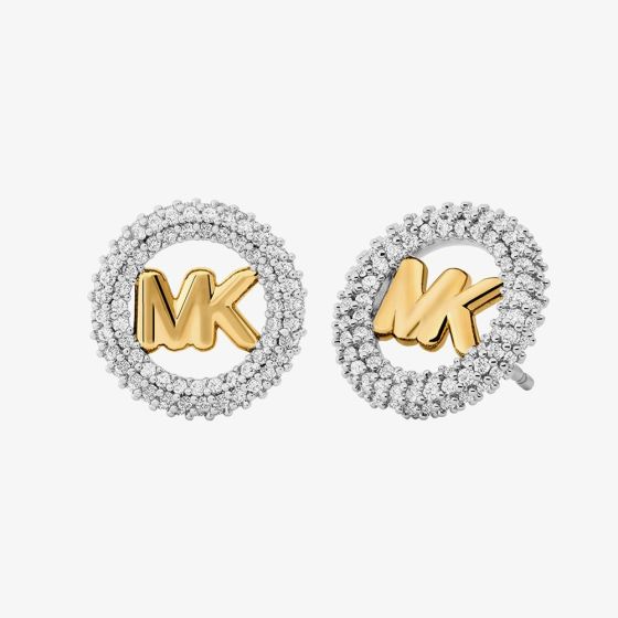 Michael Kors Gold Tone Cubic Zirconia Logo Stud Earrings MKJ8560931
