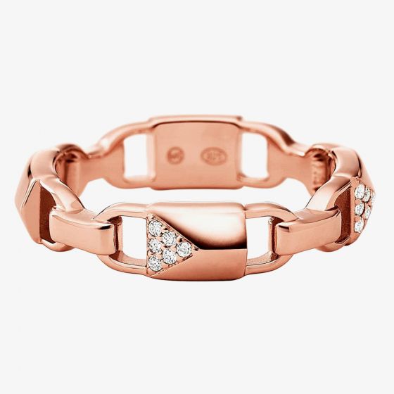 Michael Kors Mercer 14ct Rose Gold Plated Pavé Padlock Band MKC1024AN791 