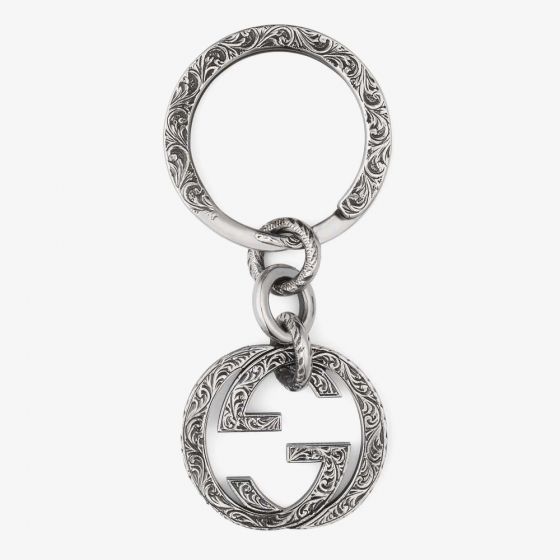 Gucci Interlocking Silver Filigree Keyring YBF45530800100U