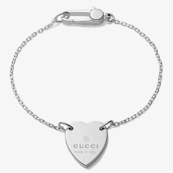 Gucci Trademark Heart Silver Bracelet YBA223513001