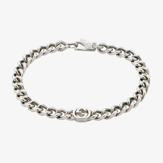 Gucci Interlocking Sterling Silver Bracelet YBA84373600101