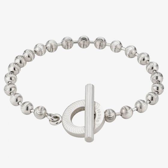 Gucci Boule Silver Stripe Beaded Chain Bracelet YBA602707001